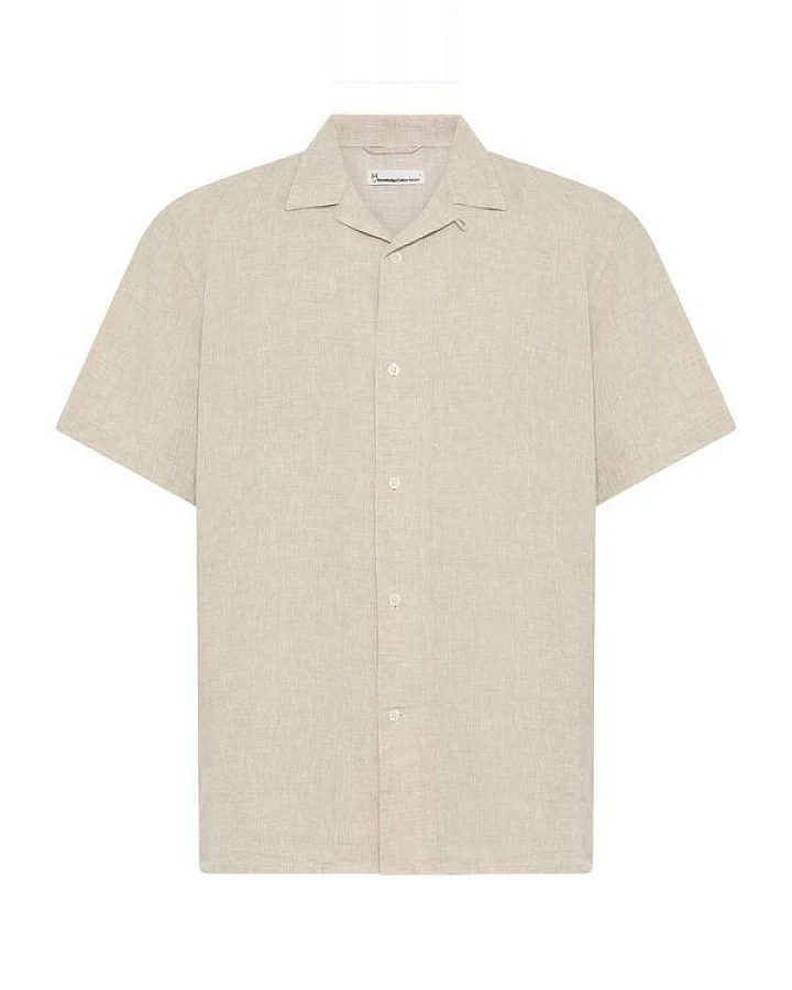 KnowledgeCotton Apparel Kurzarm-Hemd Relaxed Linen