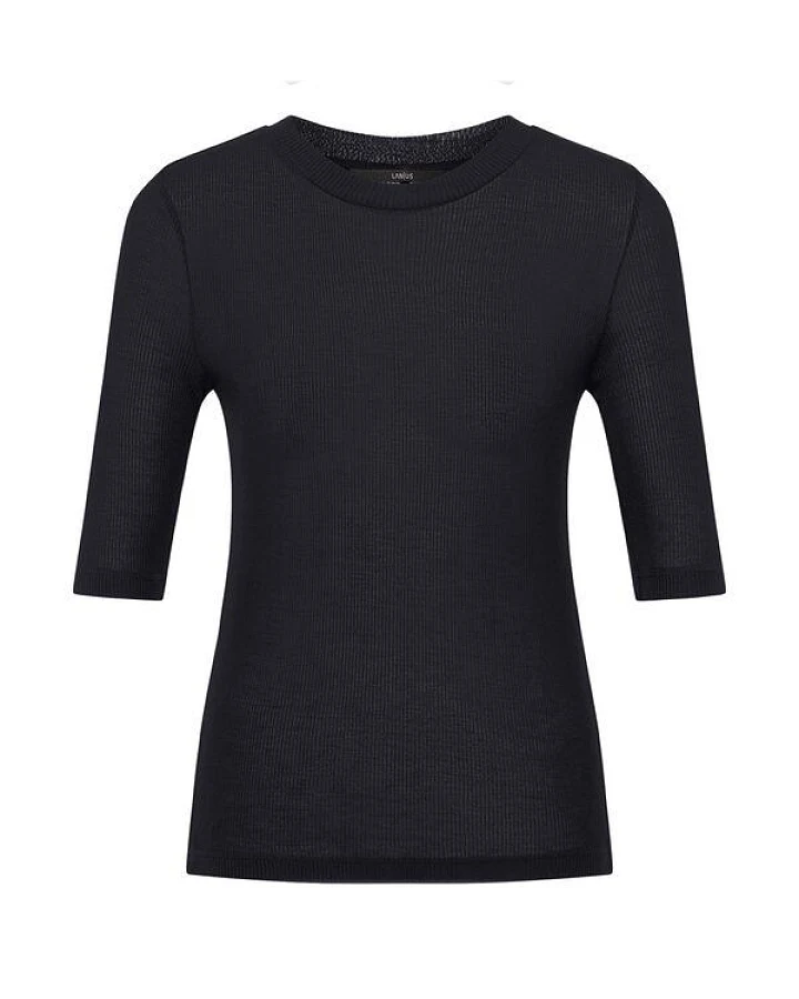 LANIUS Halbarm-Stehkragenshirt