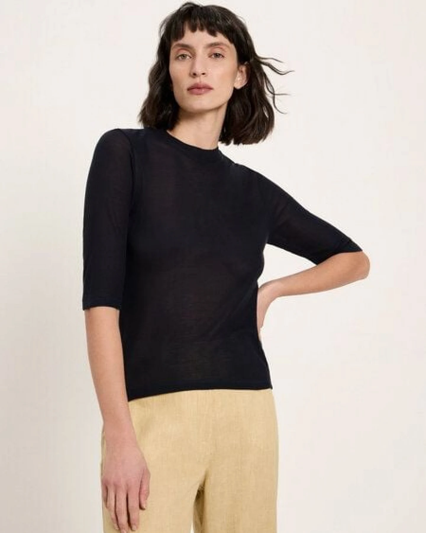 LANIUS Halbarm-Stehkragenshirt – Ansicht 2