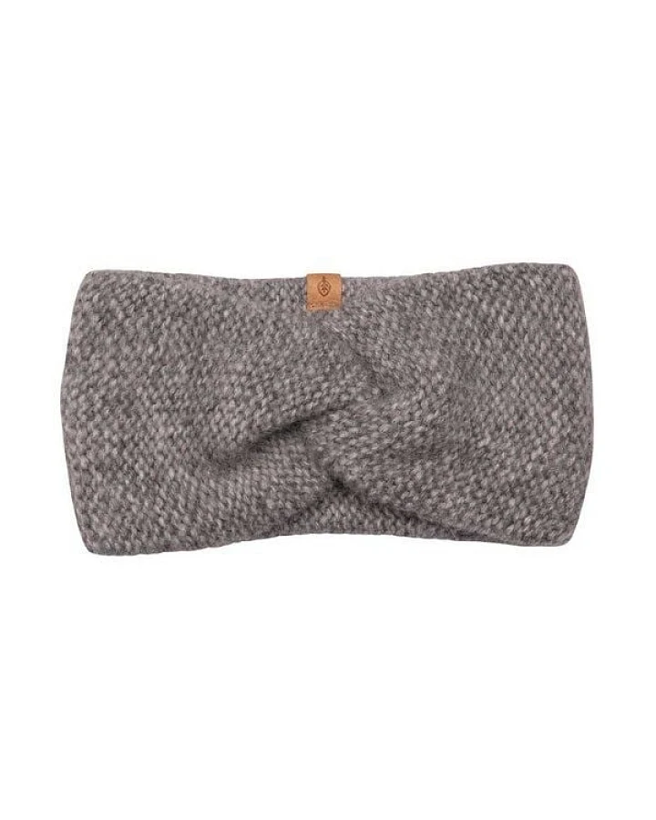 pure pure Stirnband mit Baby Alpaka Wolle grau-melange