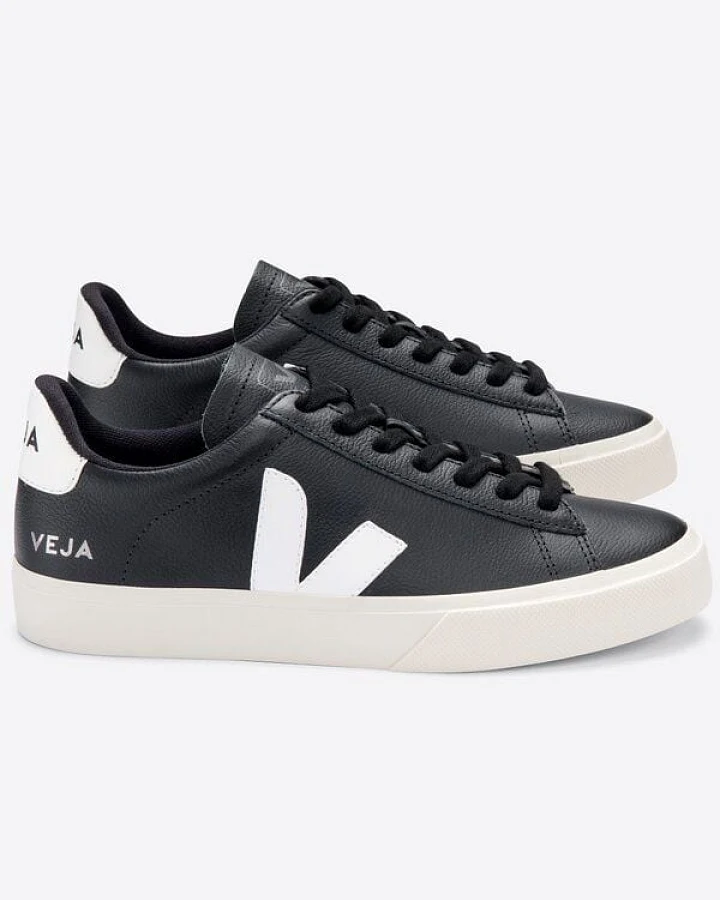 Veja Damen-Sneaker Campo Chromefree Black-White
