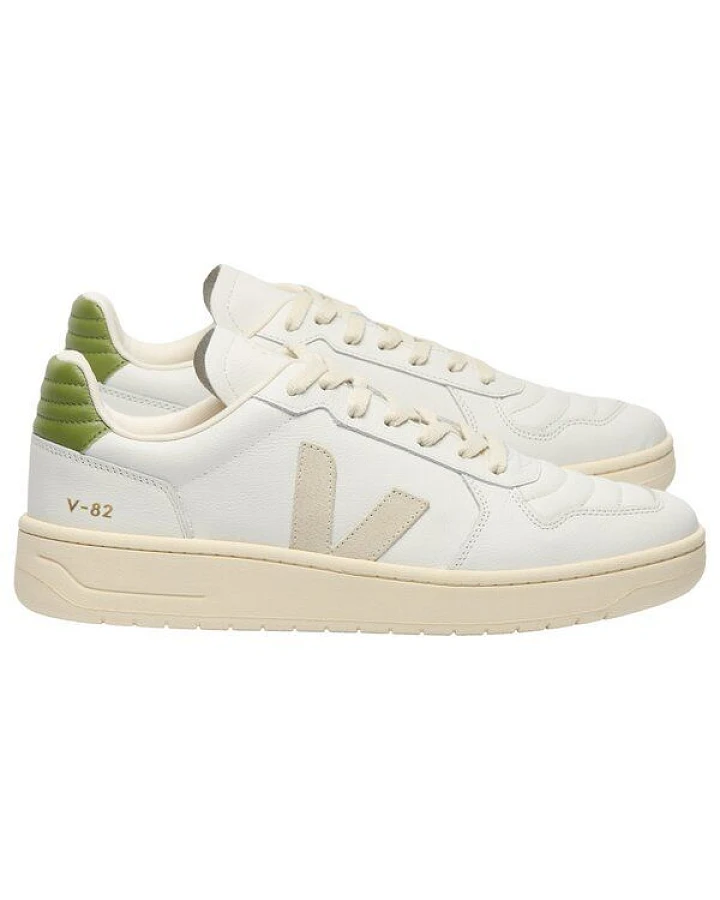 Veja Damen-Sneaker V-82 Leather White Pierre Kiwi