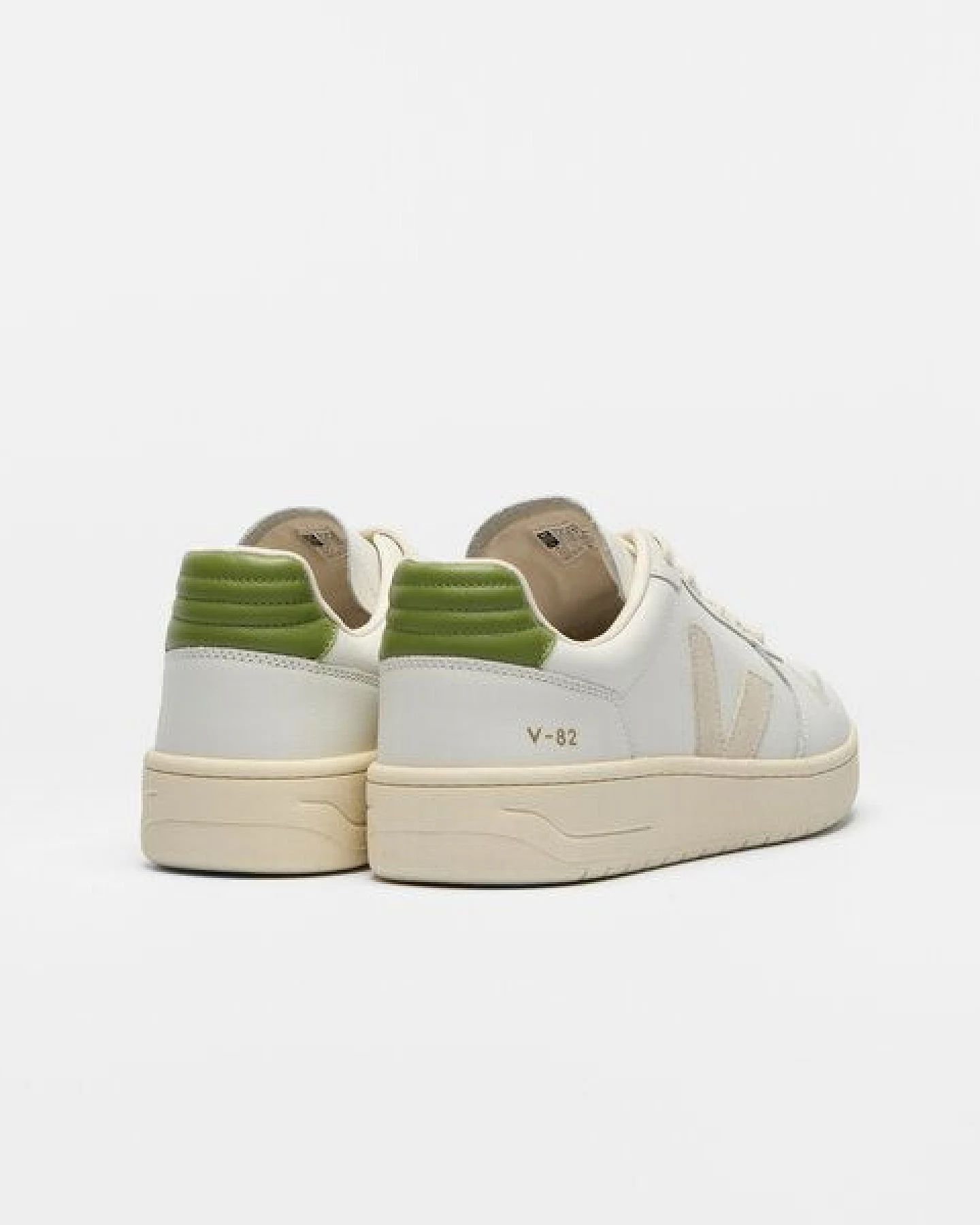 Veja Damen-Sneaker V-82 Leather White Pierre Kiwi – Ansicht 3