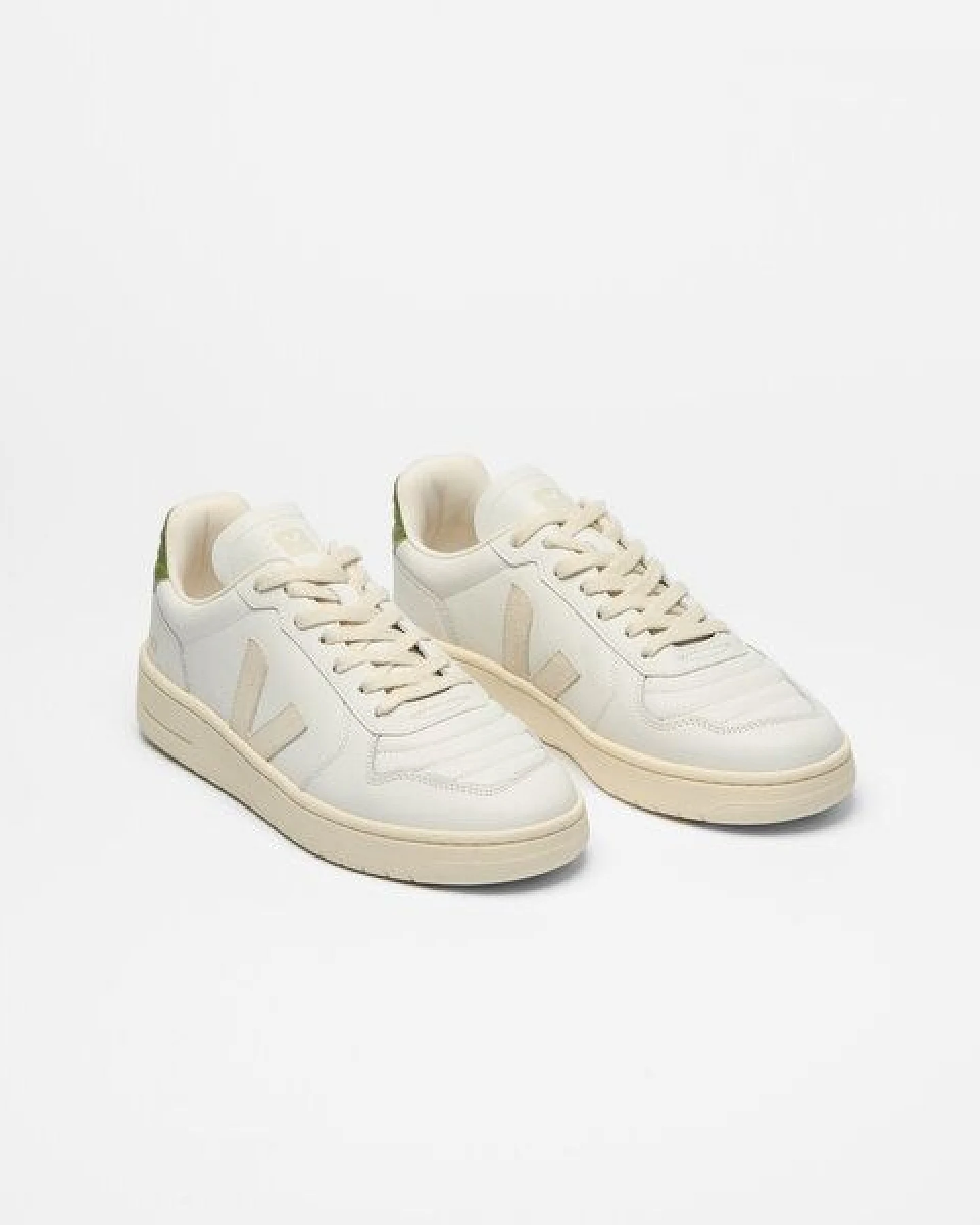 Veja Damen-Sneaker V-82 Leather White Pierre Kiwi – Ansicht 2