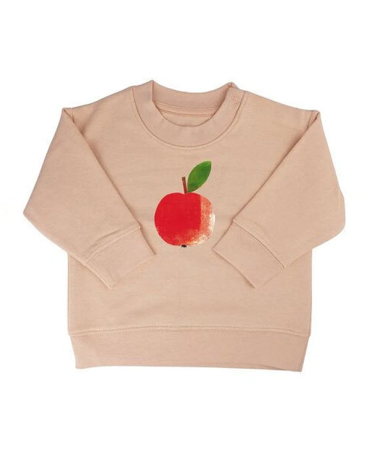 Meladi Kinder Baby - Sweater aus Biobaumwolle - Apfel auf Creme Latte