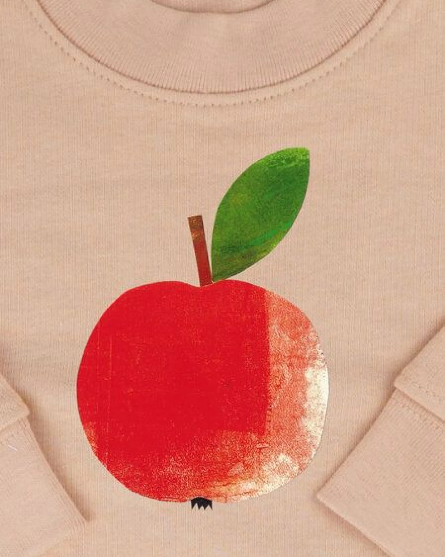 Meladi Kinder Baby - Sweater aus Biobaumwolle - Apfel auf Creme Latte – Ansicht 2