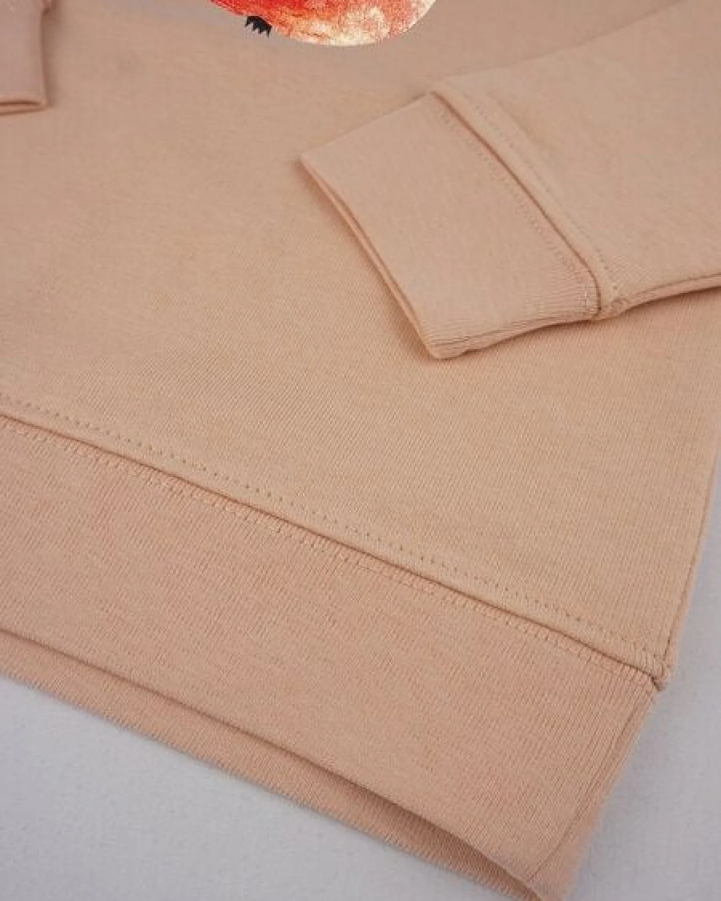 Meladi Kinder Baby - Sweater aus Biobaumwolle - Apfel auf Creme Latte – Ansicht 4