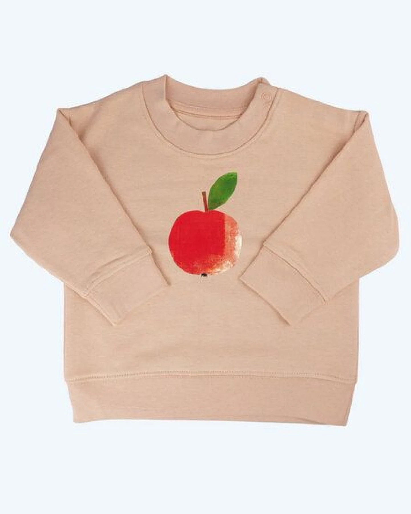 MELAdi Kinder Baby - Sweater aus Biobaumwolle - Apfel auf Creme Latte – Ansicht 2