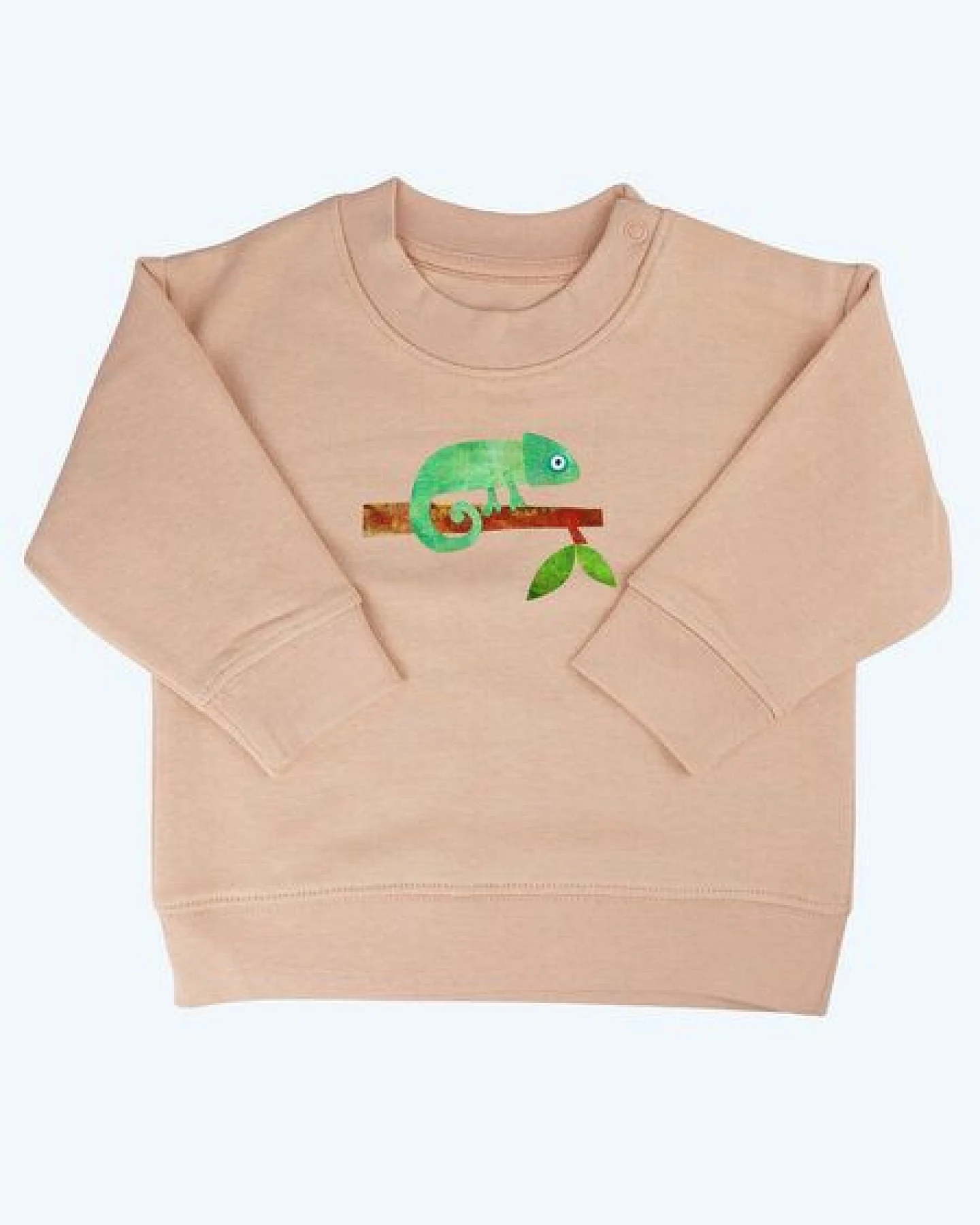 MELAdi Kinder Baby - Sweater aus Biobaumwolle - Schnecke auf Creme Latte – Ansicht 2