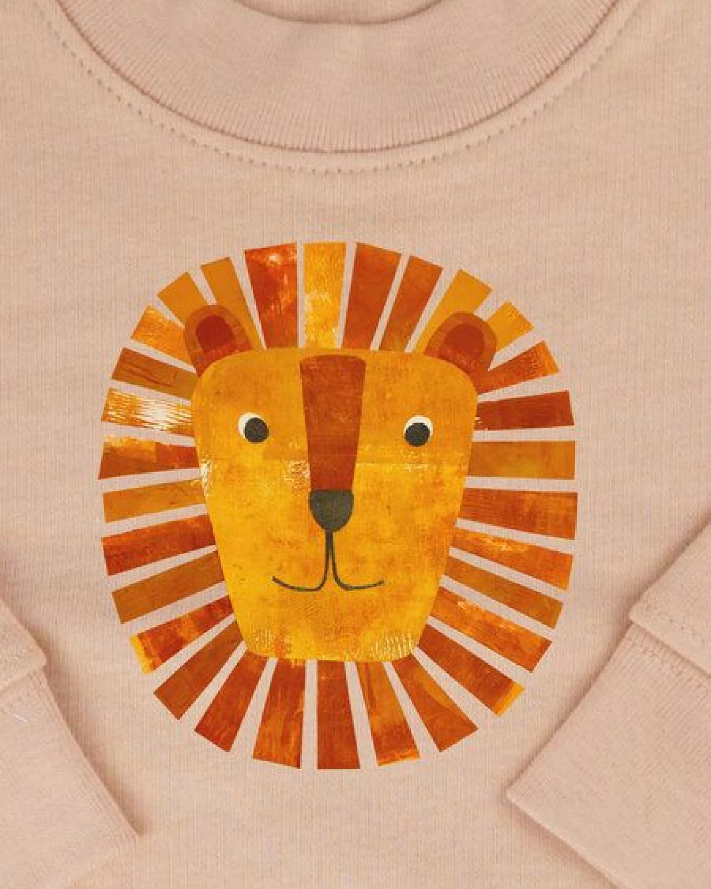 Meladi Kinder Baby - Sweater aus Biobaumwolle - Löwe auf Creme Latte – Ansicht 2