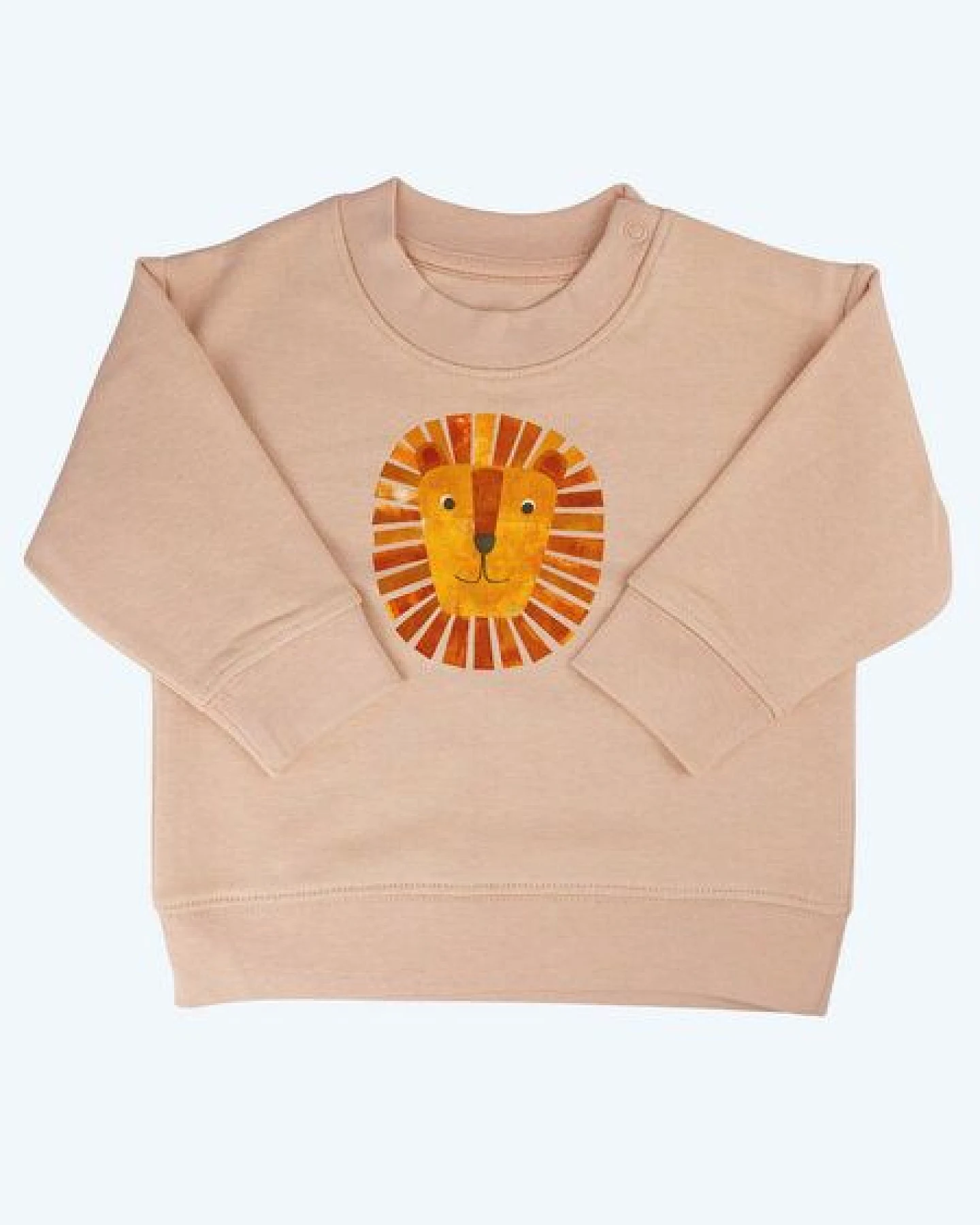 MELAdi Kinder Baby - Sweater aus Biobaumwolle - Löwe auf Creme Latte – Ansicht 2