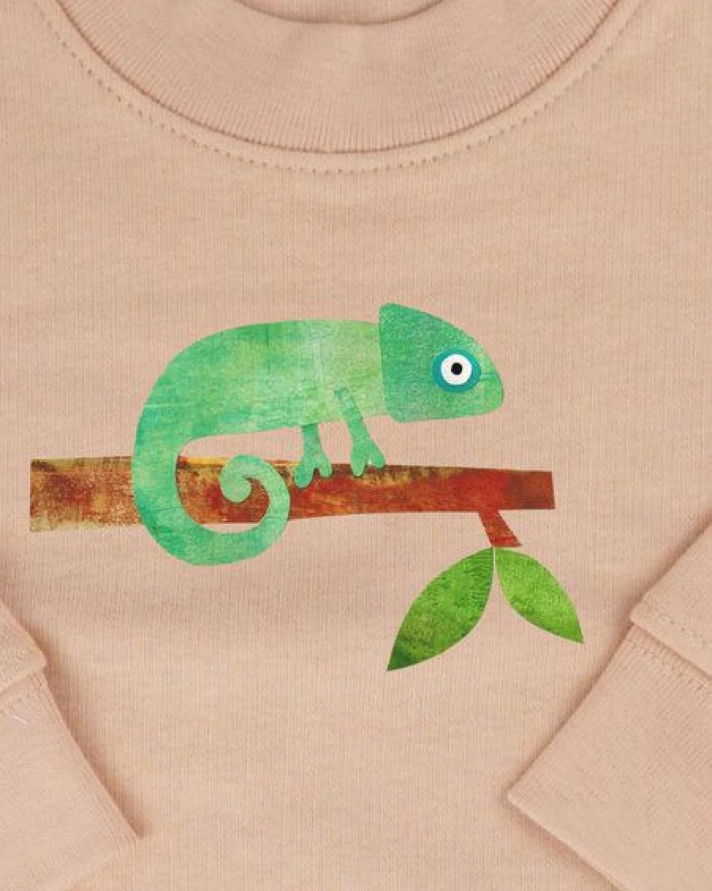 MELAdi Kinder Baby - Sweater aus Biobaumwolle - Chamäleon auf Creme Latte – Ansicht 3