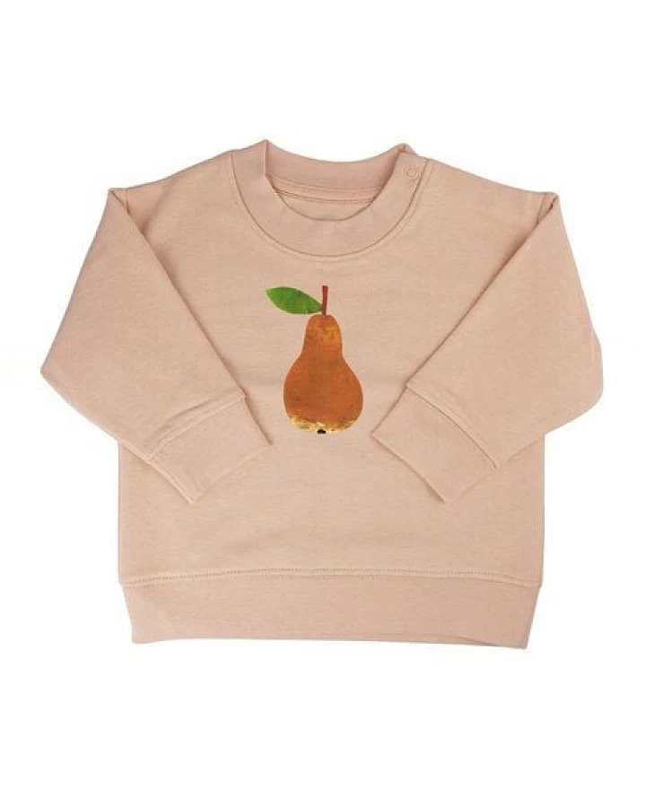 Meladi Kinder Baby - Sweater aus Biobaumwolle - Birne auf Creme Latte