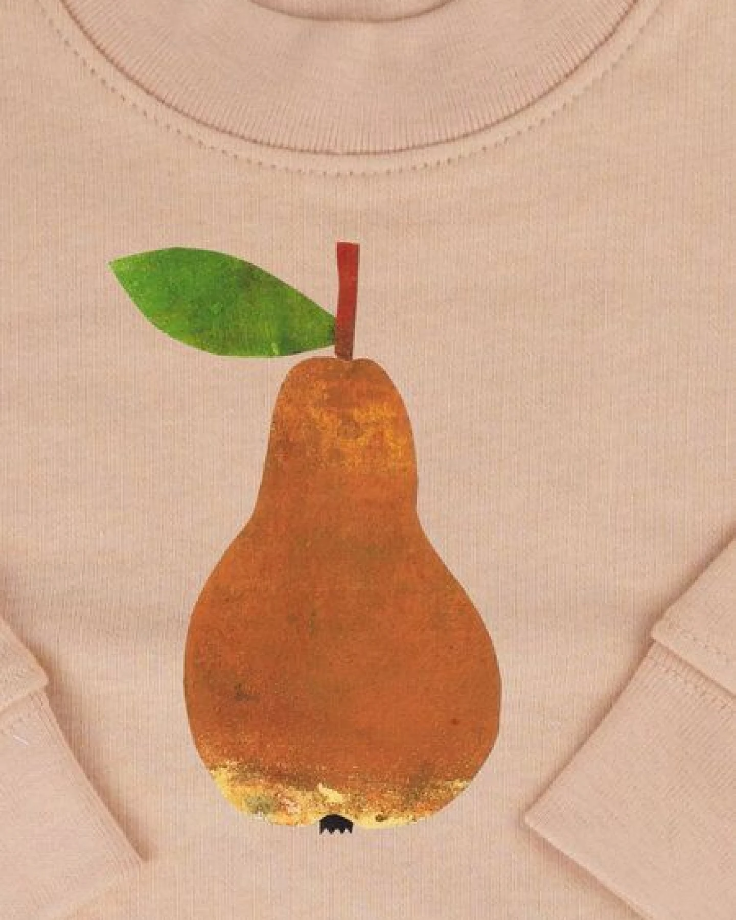 MELAdi Kinder Baby - Sweater aus Biobaumwolle - Birne auf Creme Latte – Ansicht 3