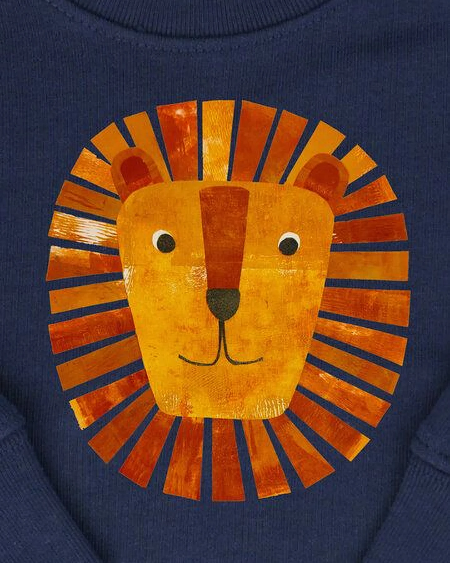 Meladi Kinder Baby - Sweater aus Biobaumwolle - Löwe auf Navy Blue – Ansicht 2
