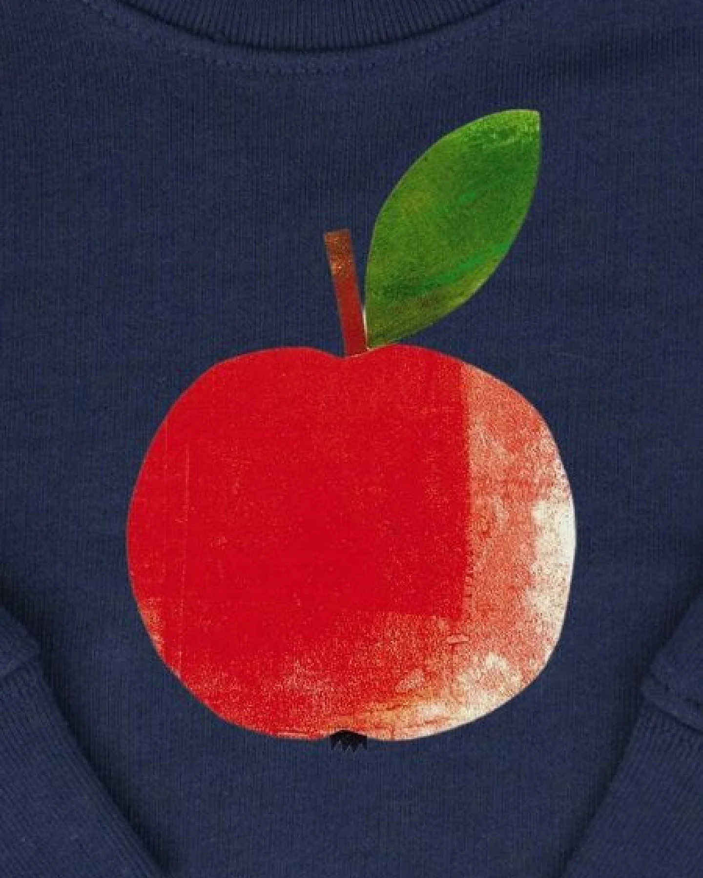 Meladi Kinder Baby - Sweater aus Biobaumwolle - Apfel auf Navy Blue – Ansicht 2