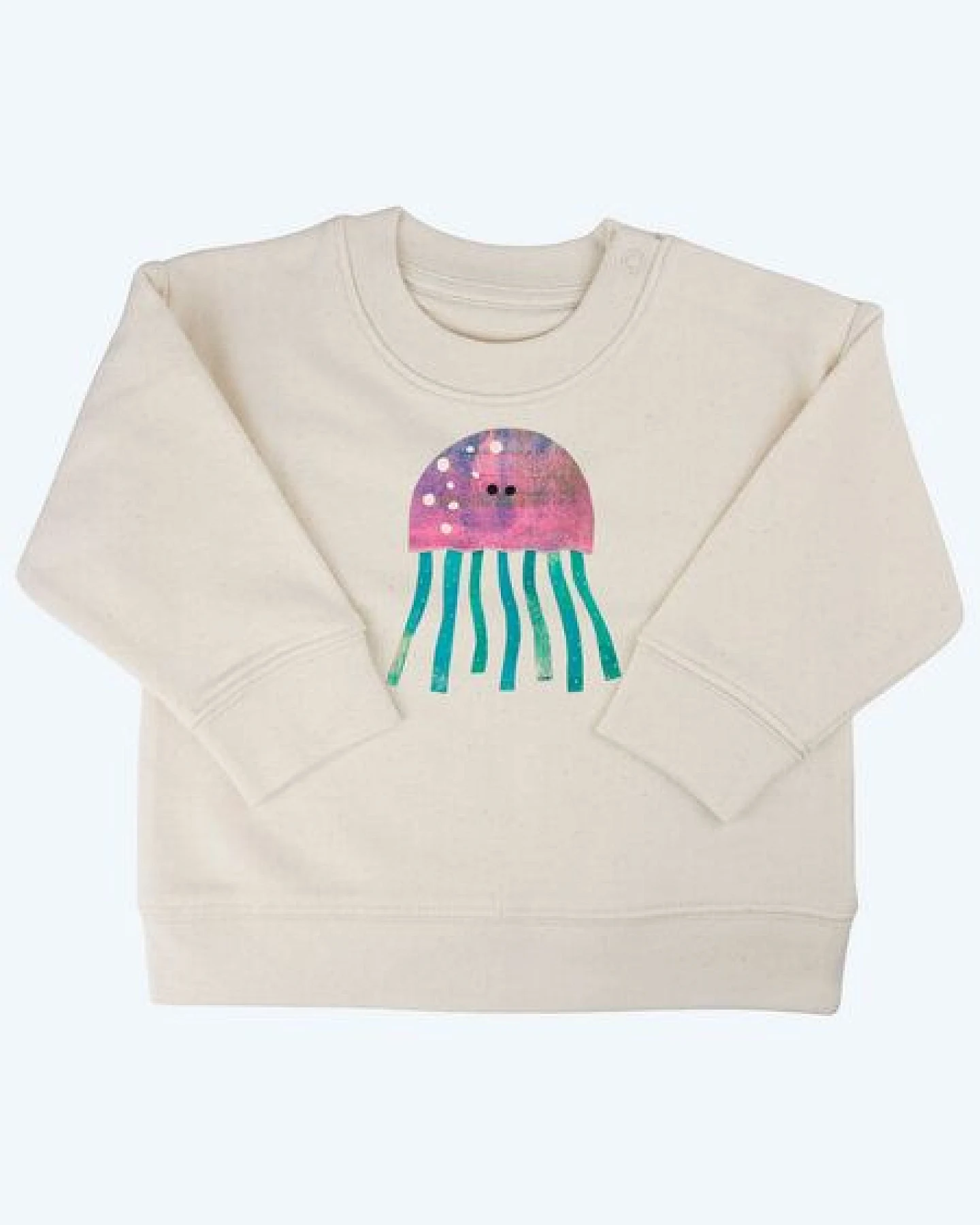 MELAdi Kinder Baby - Sweater aus Biobaumwolle - Qualle auf Natural Raw – Ansicht 2