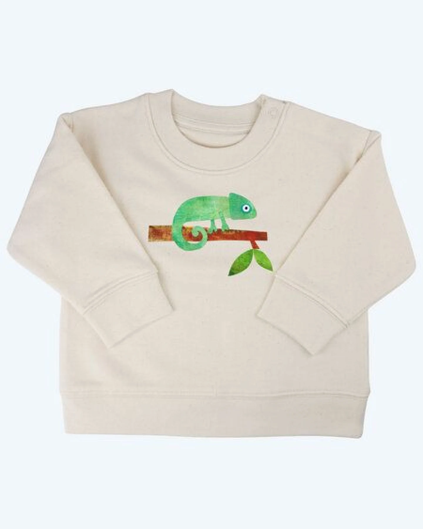 MELAdi Kinder Baby - Sweater aus Biobaumwolle - Chamäleon auf Natural Raw – Ansicht 2