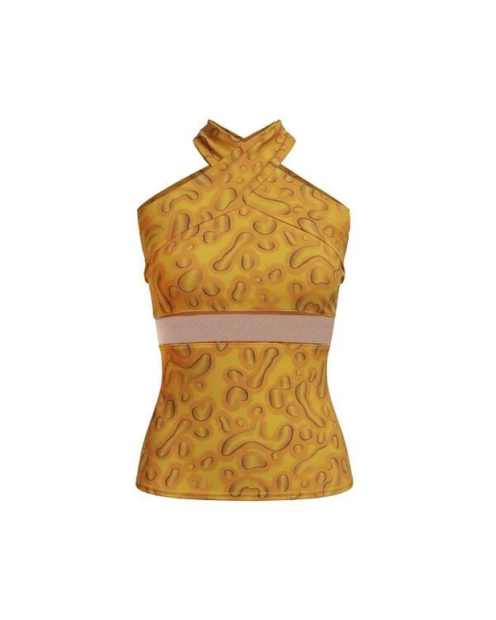 körber mode Top gekreuzte Neckholder Bio Jersey mit Mesh-Einsatz
