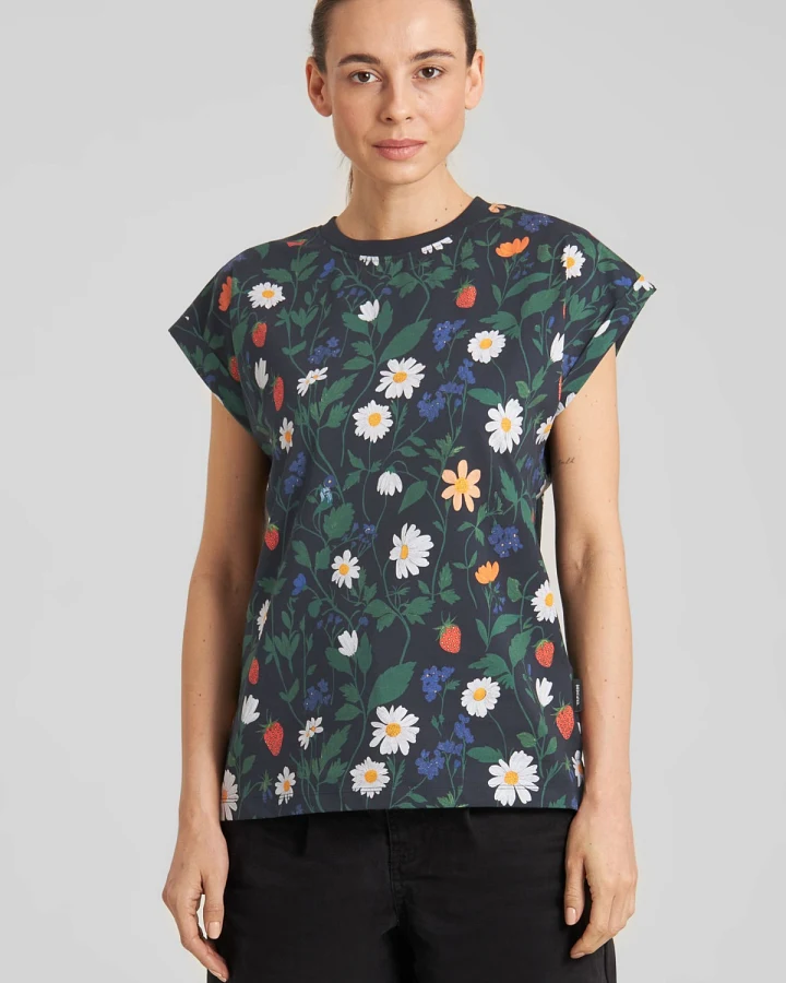 T-Shirt Visby Strawberry Field Schwarz