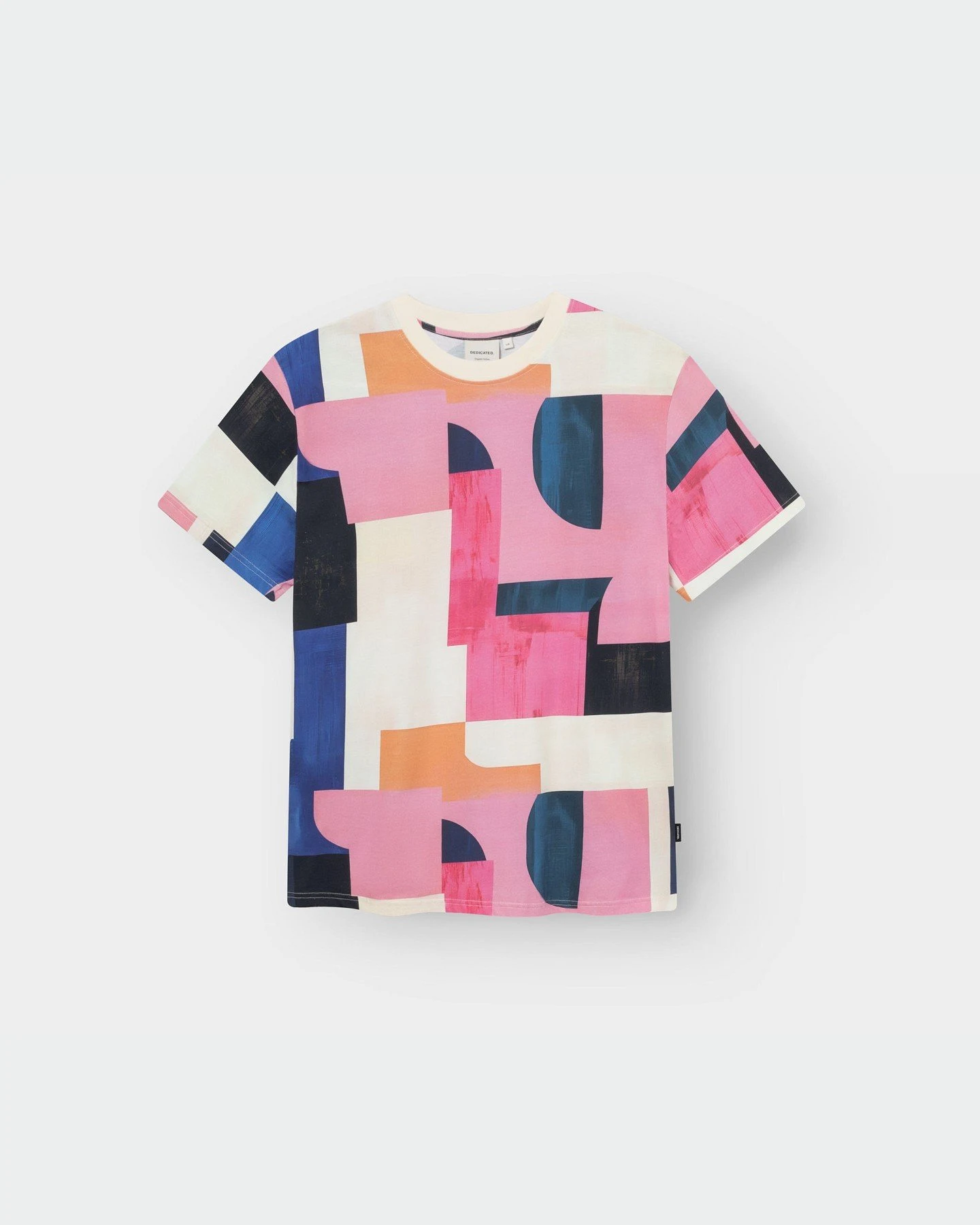 T-Shirt Stockholm Abstract Block Multi Color Rosa – Ansicht 4