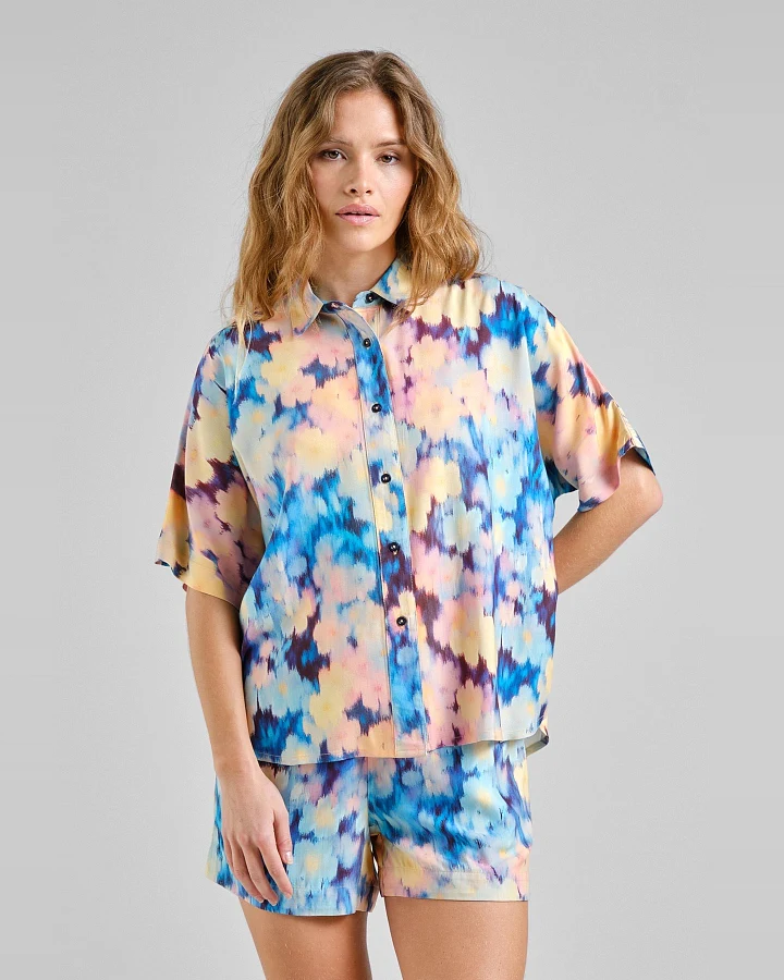Bluse Alsvik Ikat Field Multi Color Gelb