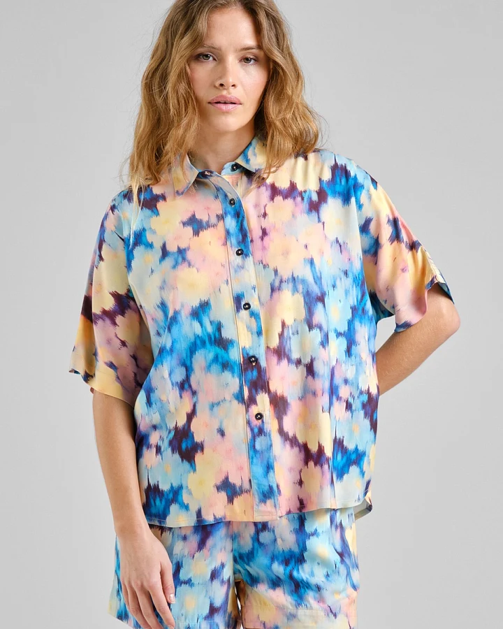 Bluse Alsvik Ikat Field Multi Color Gelb
