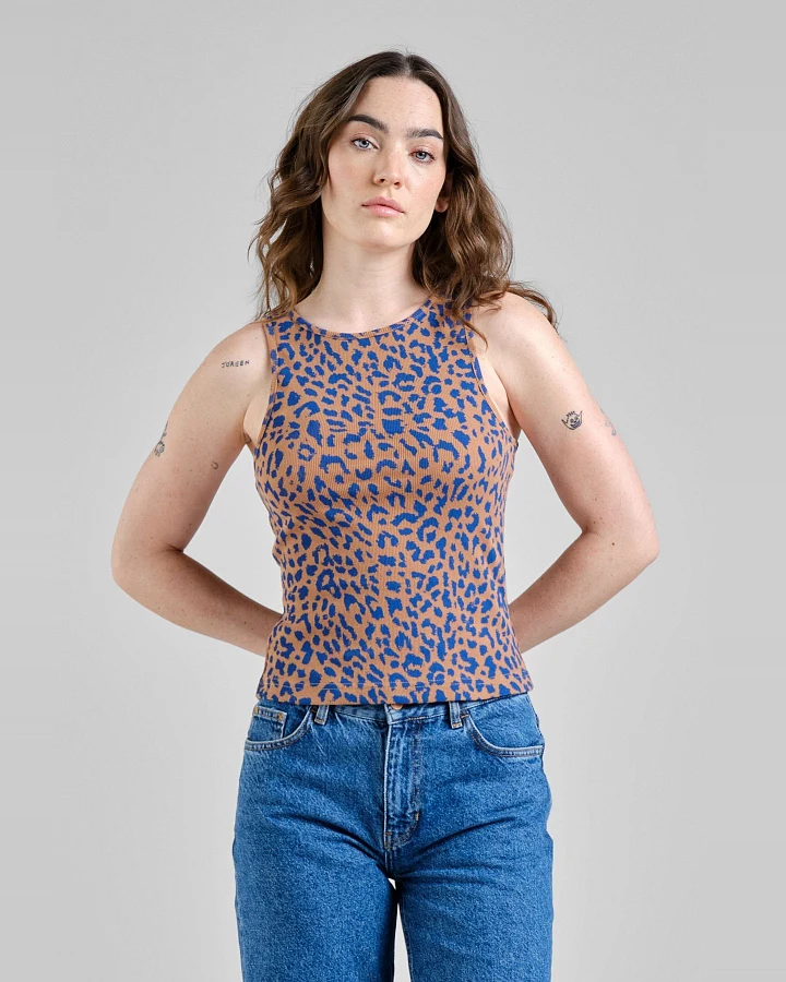 Top Valdermarsvik Rib Leopard Light Brown