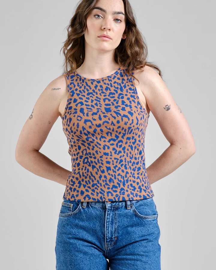 Top Valdermarsvik Rib Leopard Light Brown