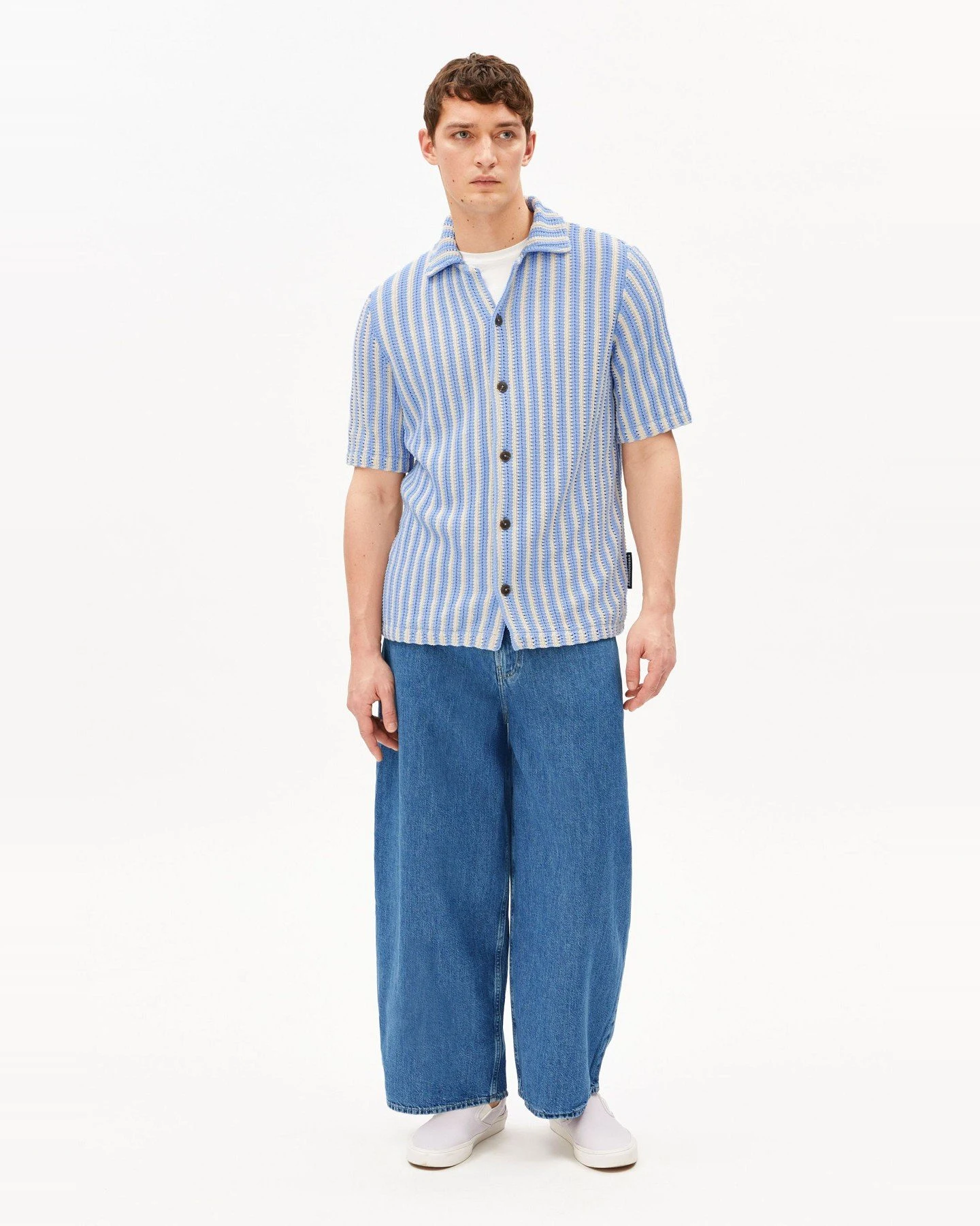 Hemd Knit Striped Blau – Ansicht 4