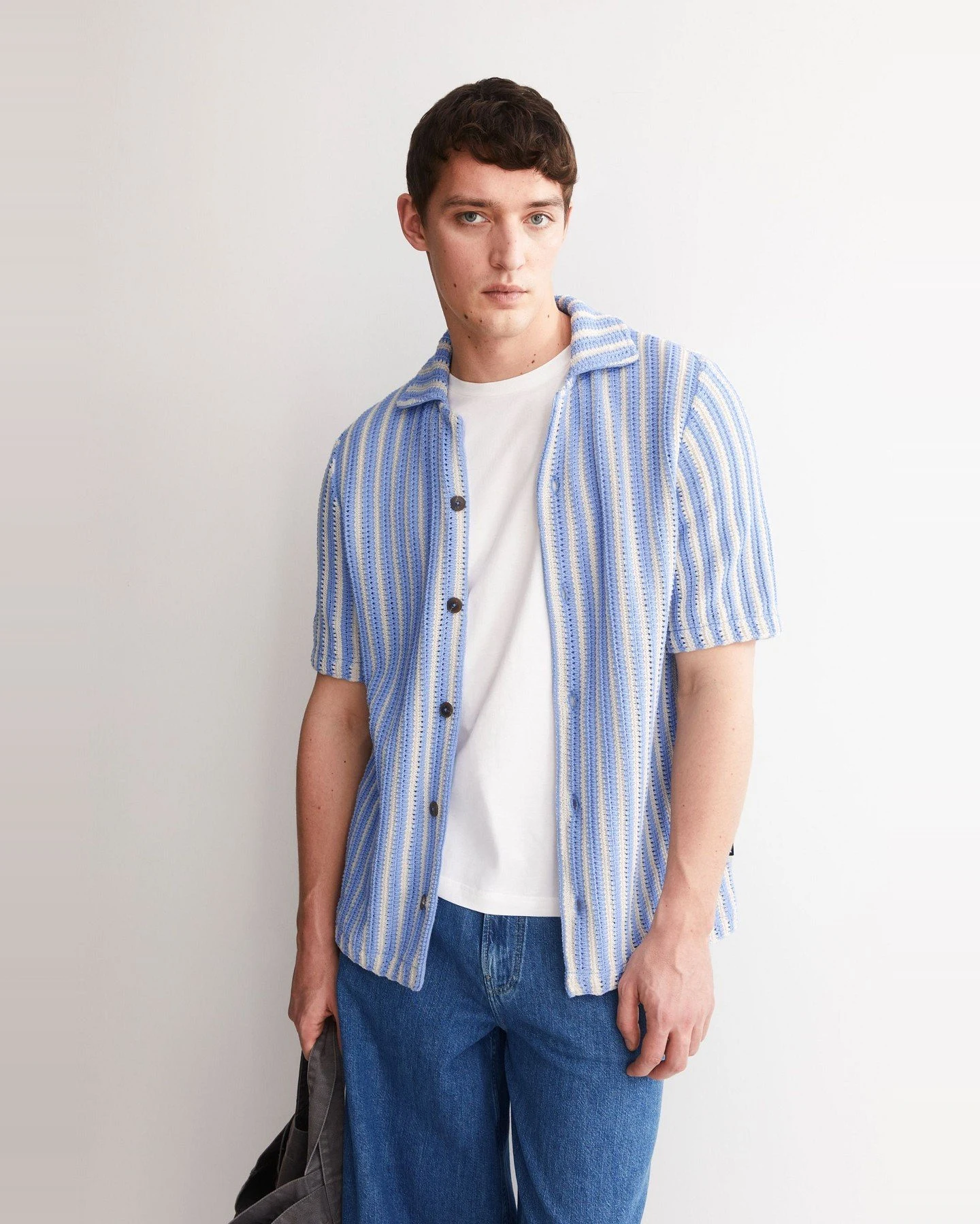 Hemd Knit Striped Blau – Ansicht 5