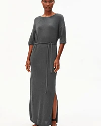 Produktseite: Strickkleid Maxi Linen Blend Grau