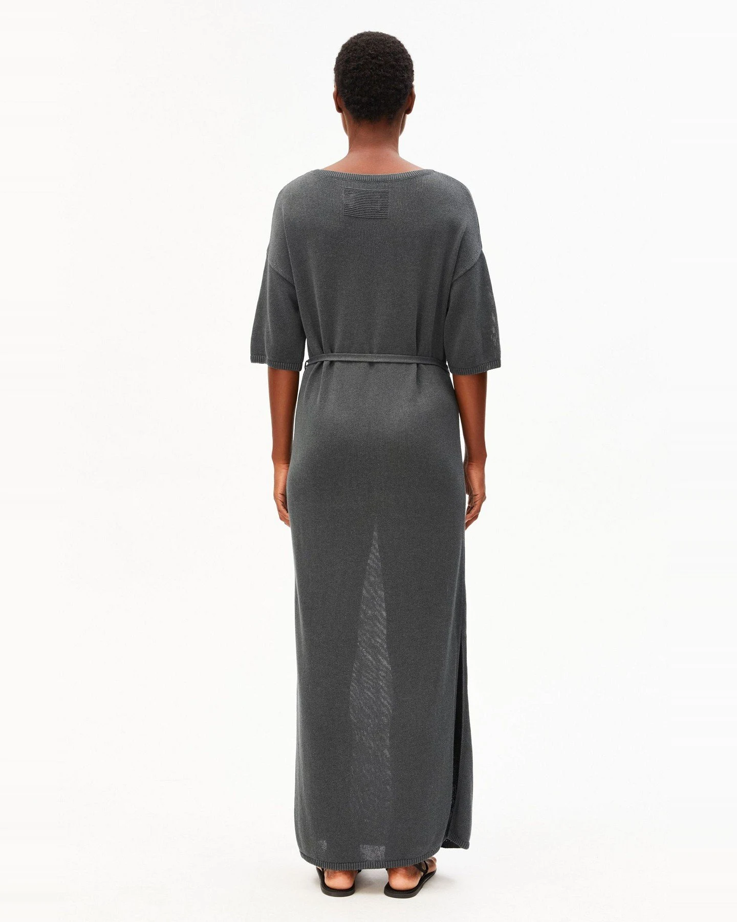 Strickkleid Maxi Linen Blend Grau – Ansicht 2