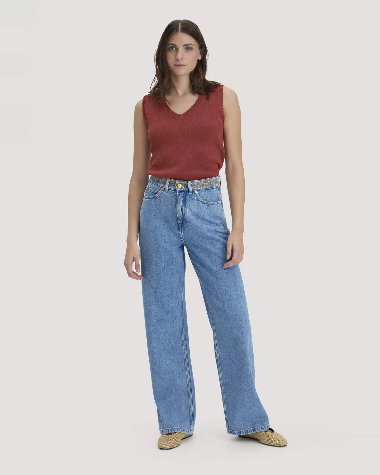 hessnatur Damen Strick Top Regular aus Leinen mit Bio-Baumwolle und LENZING™ ECOVERO - braun - Größe XS – Ansicht 2