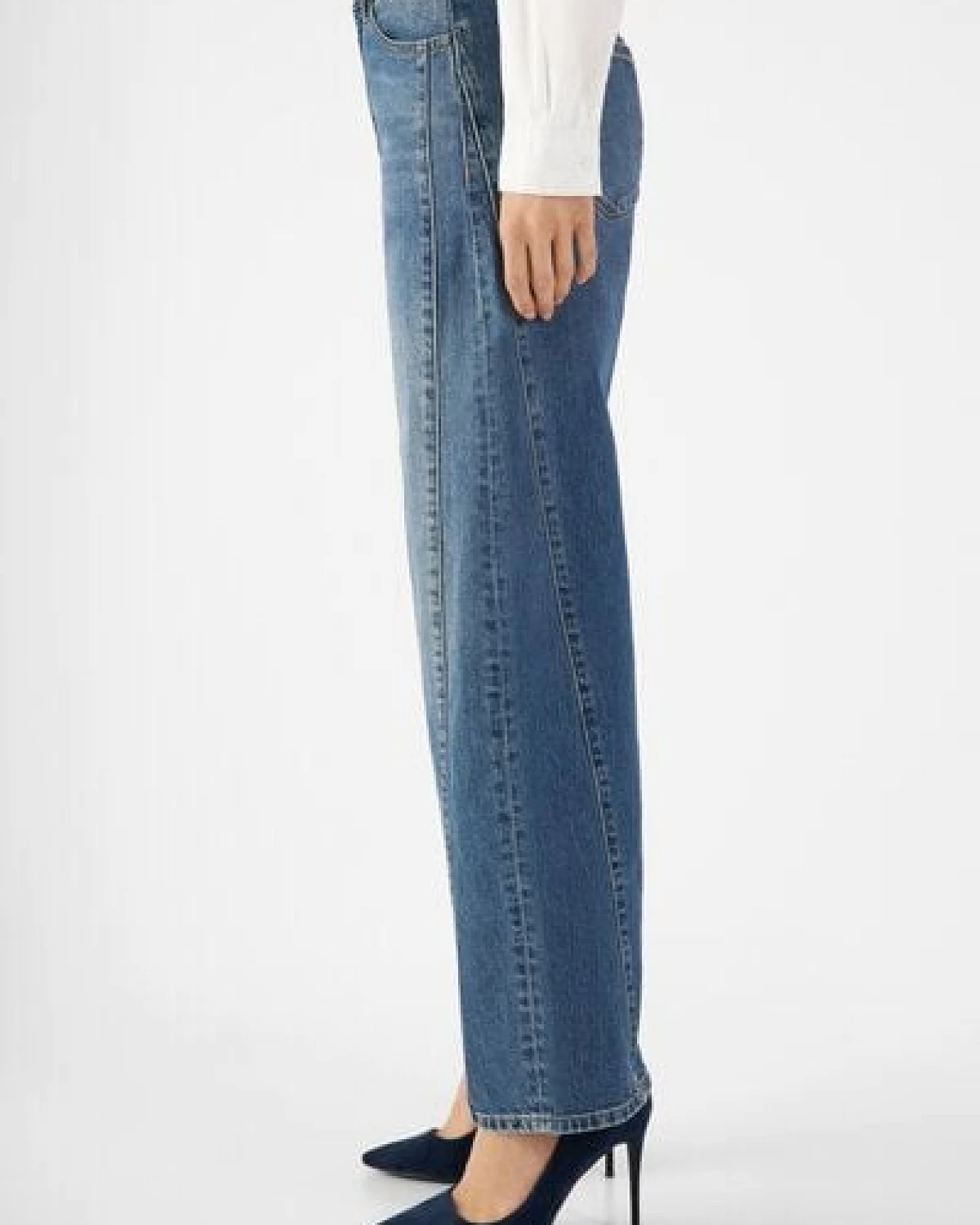 DAWN - Damen Jeans ASH Barrel Leg Cutline Minimal Stretch DAWN Bio-Baumwolle – Ansicht 4