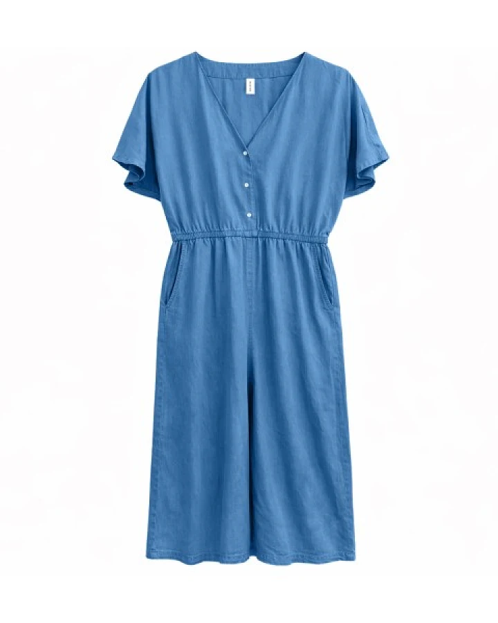 Mazine - Women's Wide Leg Tencel Jumpsuit - Jumpsuit Gr S blau