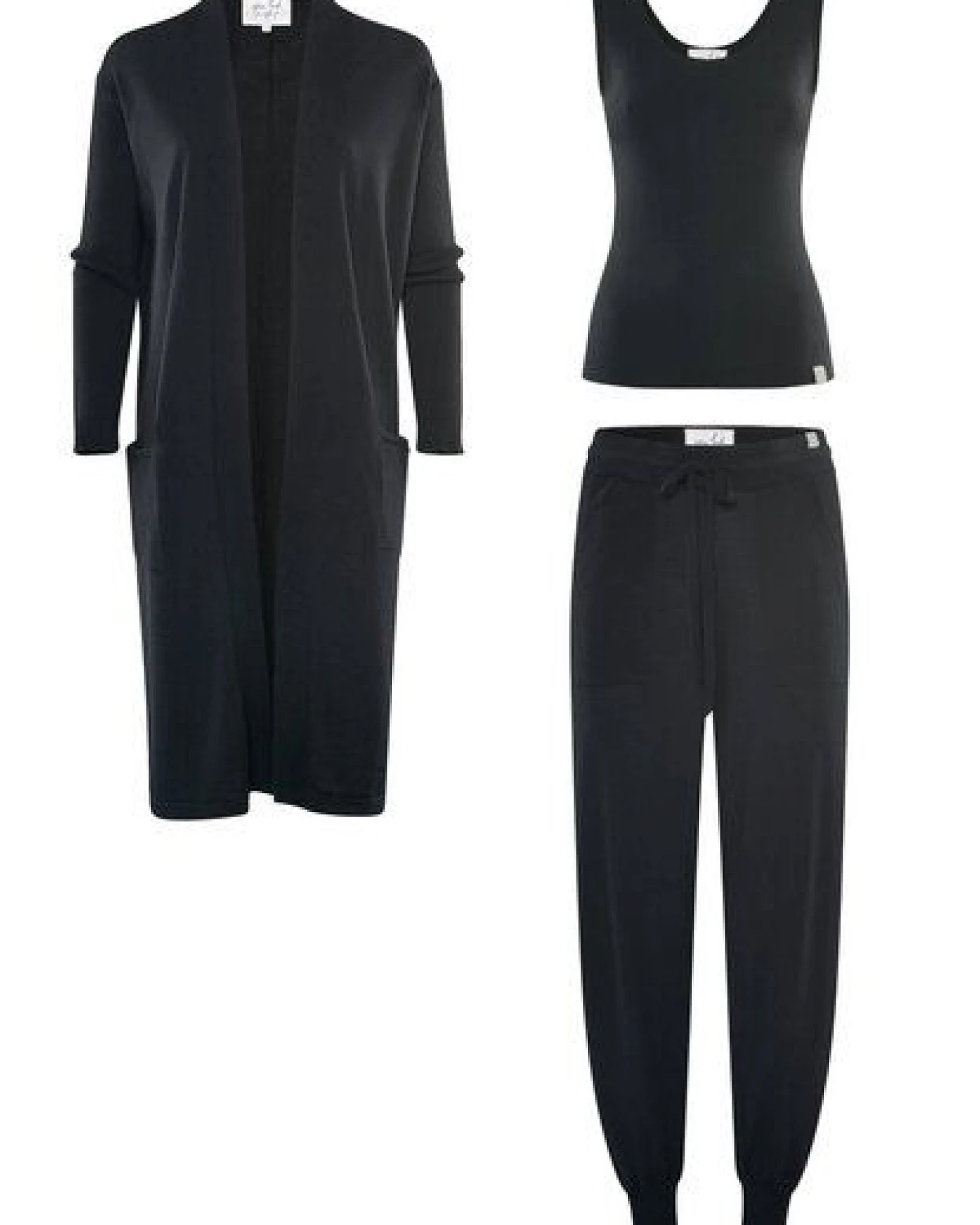 YOU LOOK PERFECT Merino Loungewear Set "Cardigan Blossom & Top Blossom & Hose Bella" – Ansicht 3