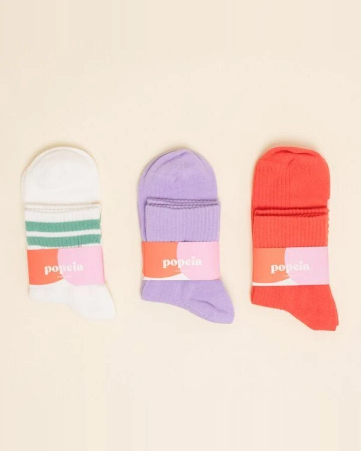 Ankle Socken 3er-Set "popeia" aus Bio-Baumwolle