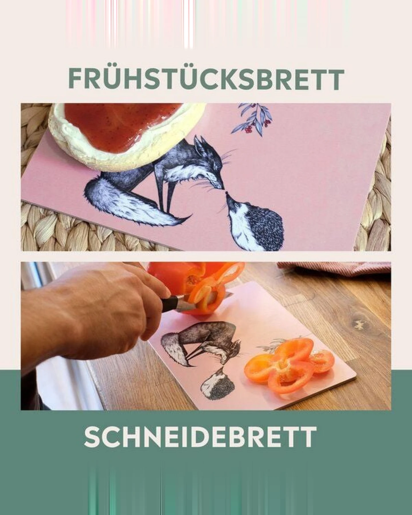 LIGARTI Holzbrettchen - Fuchs & Igel – Ansicht 4