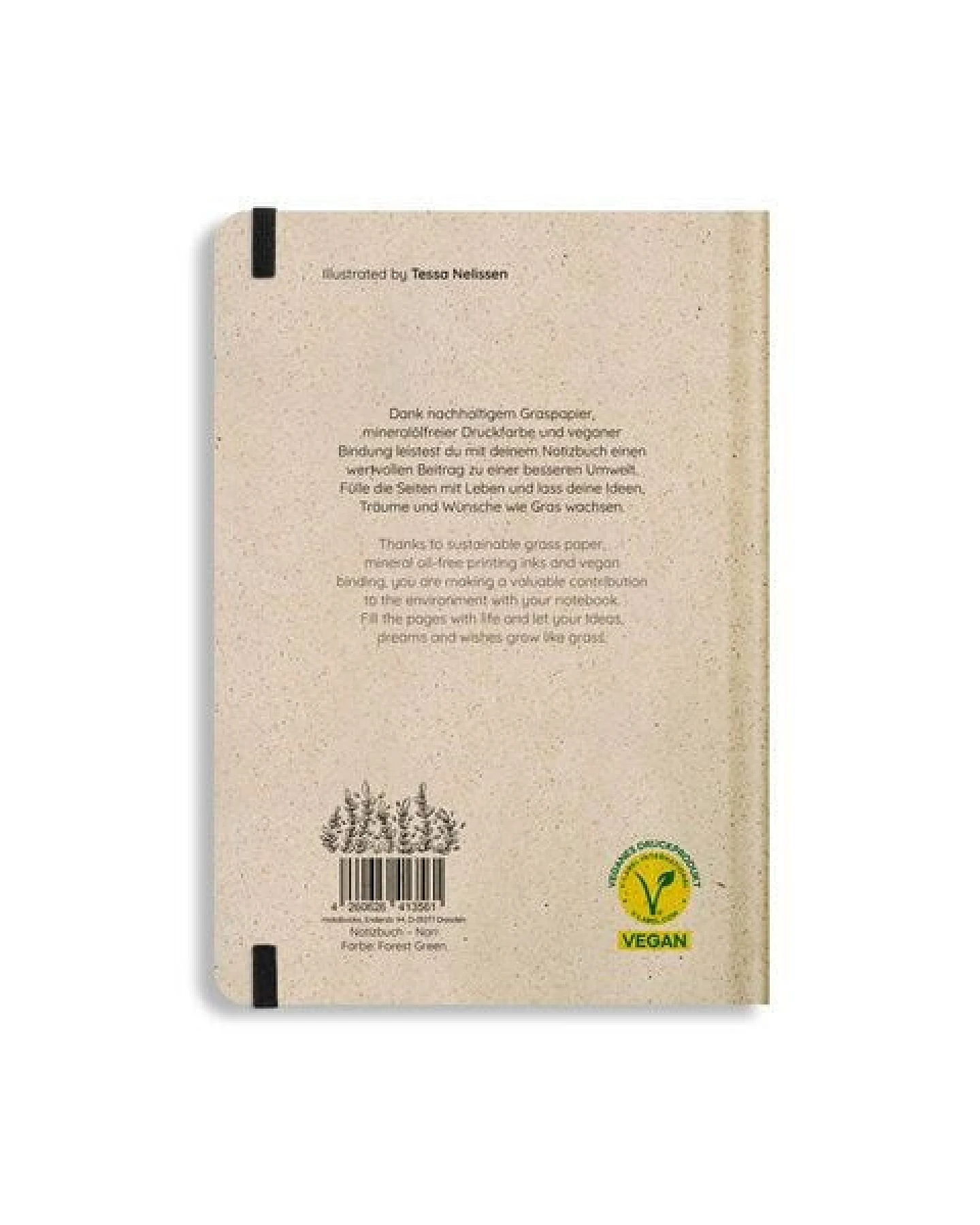 matabooks® Nachhaltiges A5 Notizbuch/Journal/Schreibheft aus Süßgraspapier – Nari (liniert) – Ansicht 3