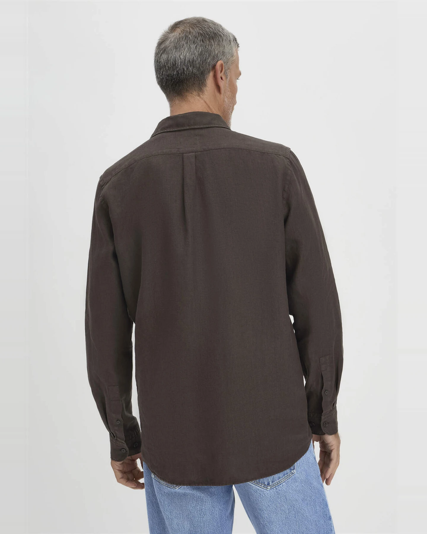hessnatur Herren Hemd Regular aus Leinen - braun - Größe XL (43/44) – Ansicht 3