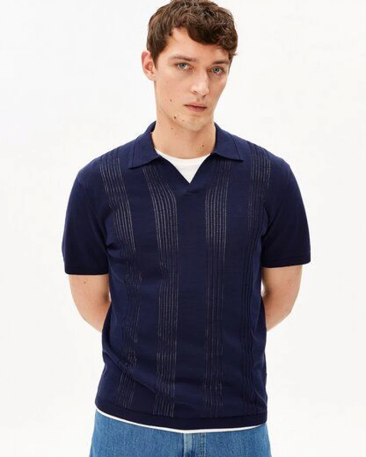 Produktseite: ARMEDANGELS COTTON KNIT Herren Poloshirt aus 100% Bio-Baumwolle