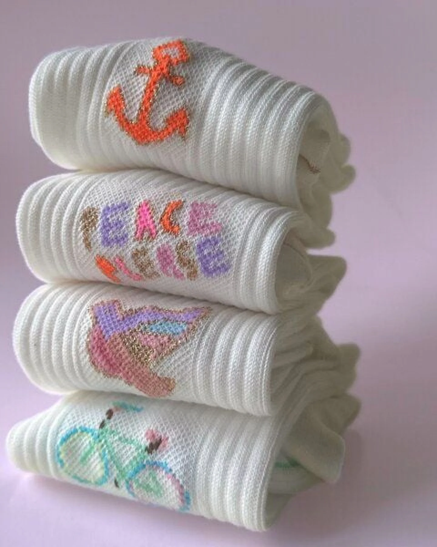 Socken "Ooley Icon - Peace Please" aus Biobaumwolle made in Italy – Ansicht 4