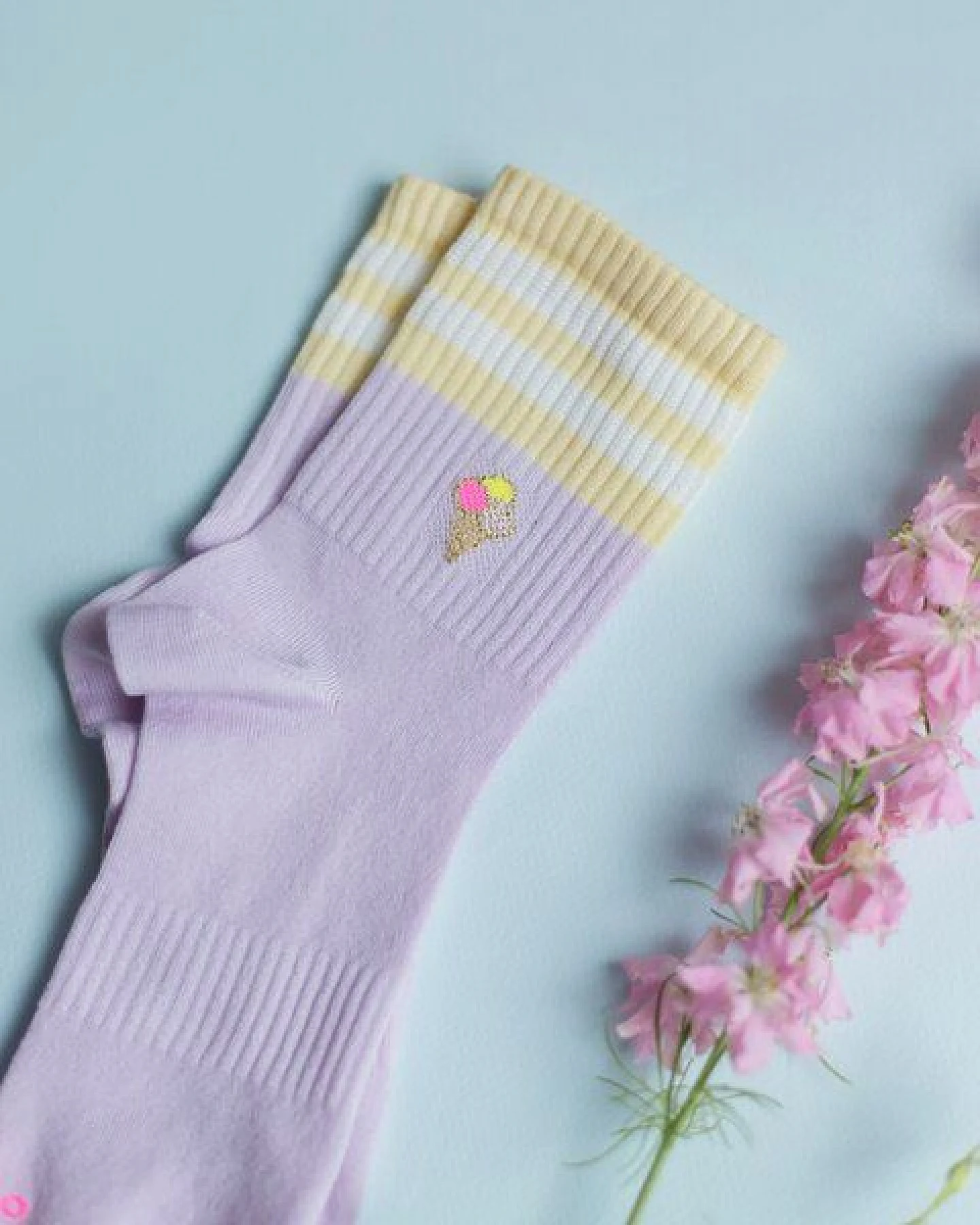 Socken "Ooley Lilly Ice Cream" aus Biobaumwolle made in Italy – Ansicht 3