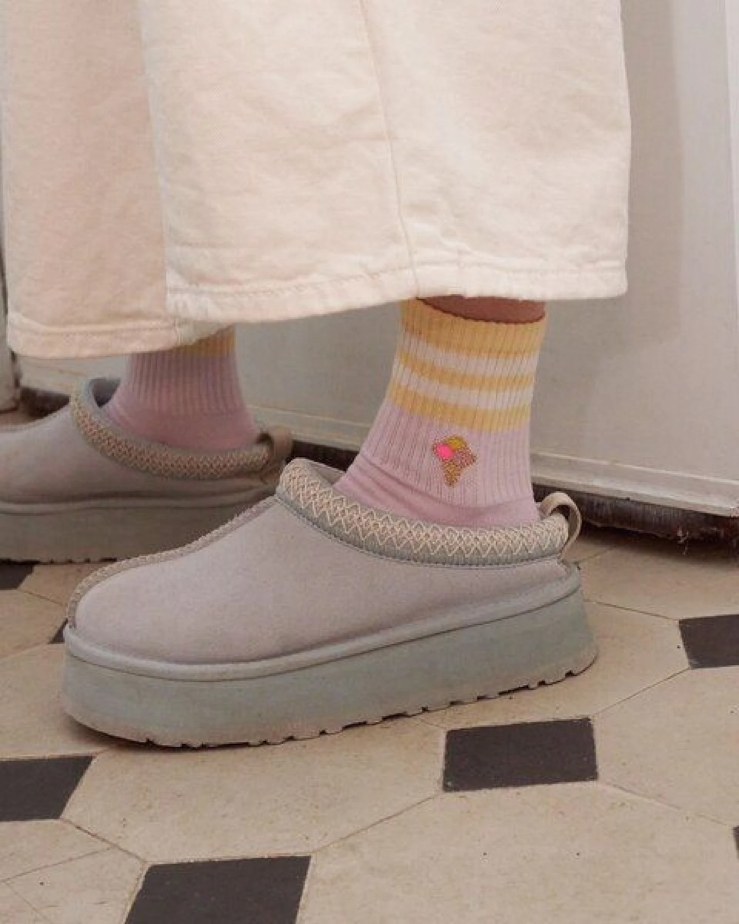 Socken "Ooley Lilly Ice Cream" aus Biobaumwolle made in Italy – Ansicht 4