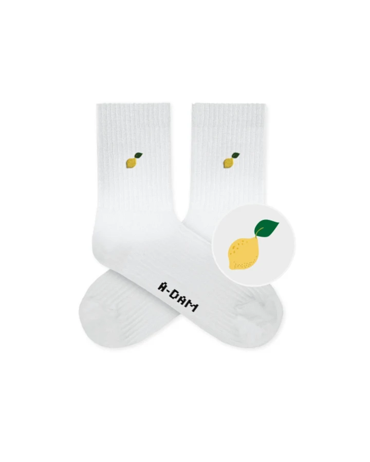 Socken Quarter Crew White Lemon Weiß