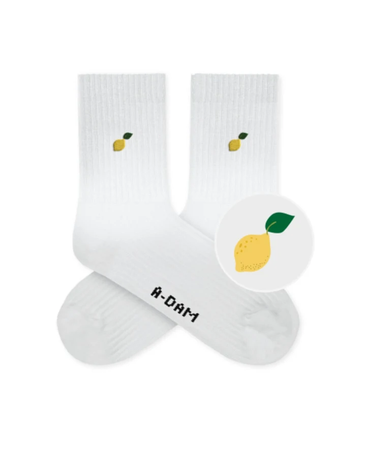 Socken Quarter Crew White Lemon Weiß