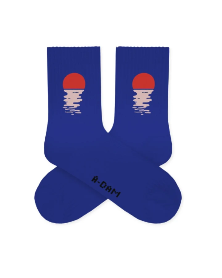 Socken Quarter Crew Sunset Blau