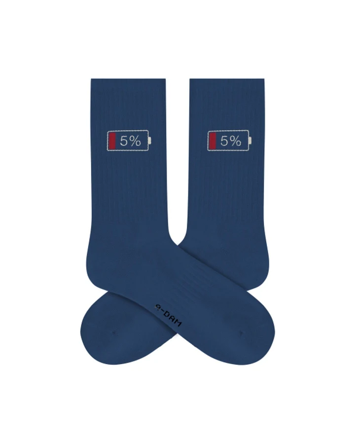 Socken Crew Battery Down Blau