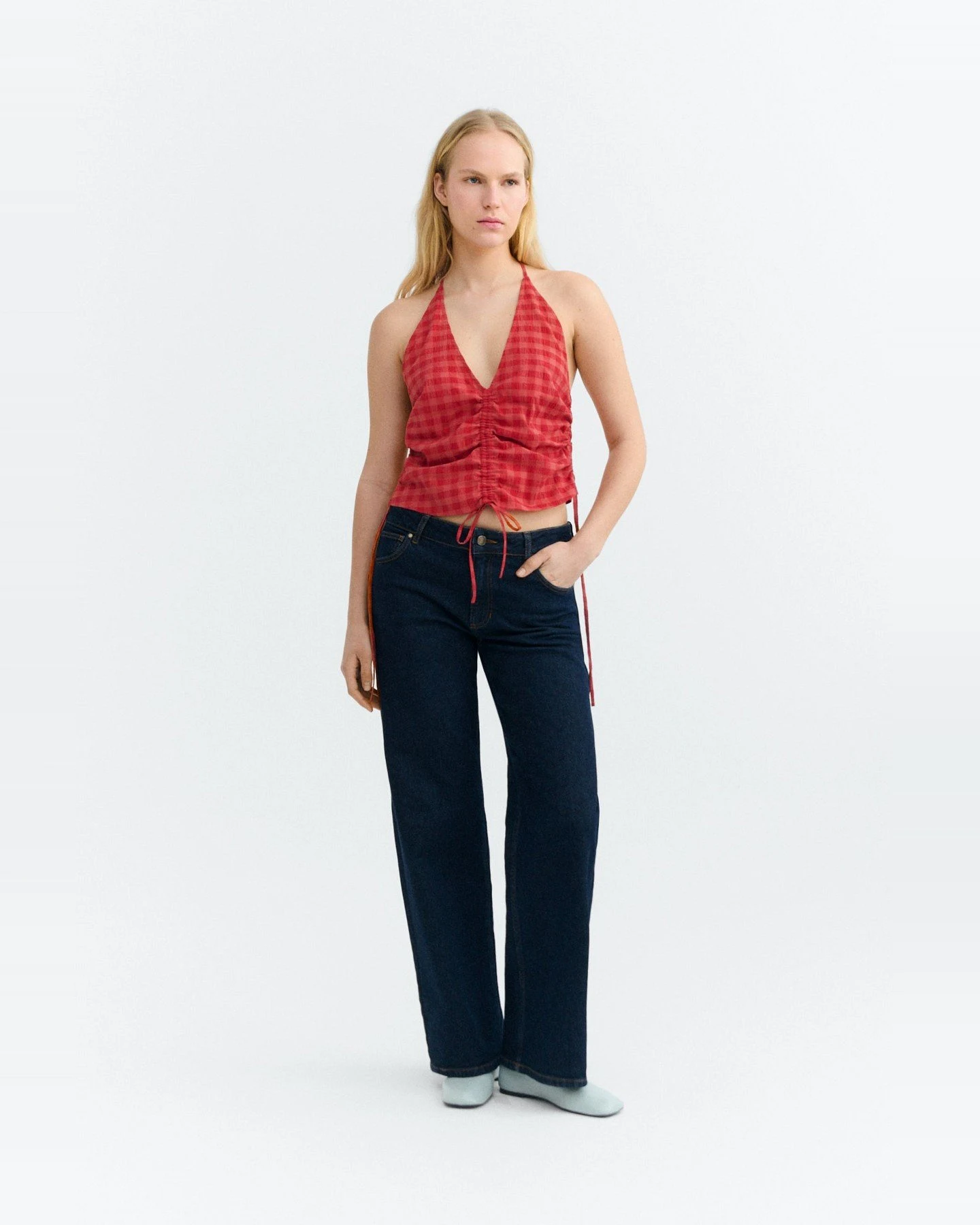 Top Hiba Red Checks Rot – Ansicht 3